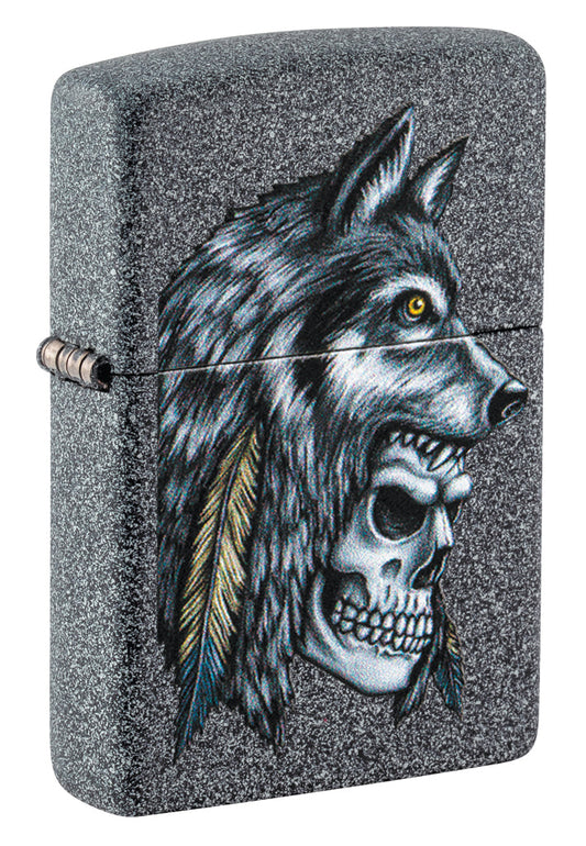 Wolf Skull Feather Design