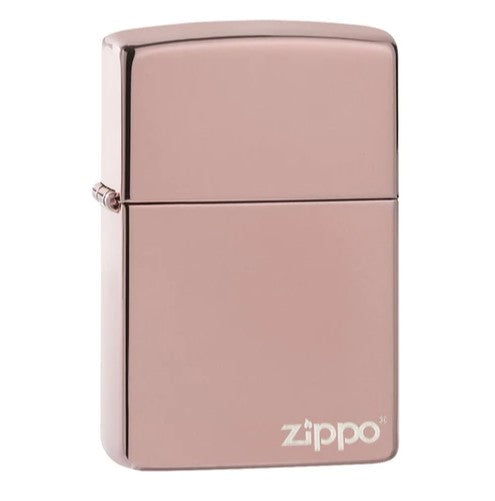 Classic High Polish Rose Gold Zippo Logo