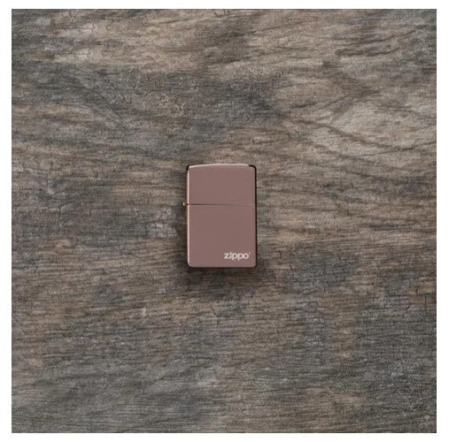 Classic High Polish Rose Gold Zippo Logo