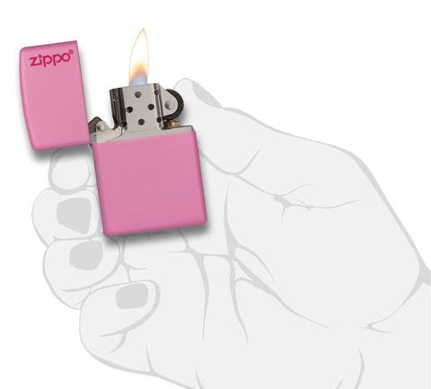 Classic Pink Matte Zippo Logo